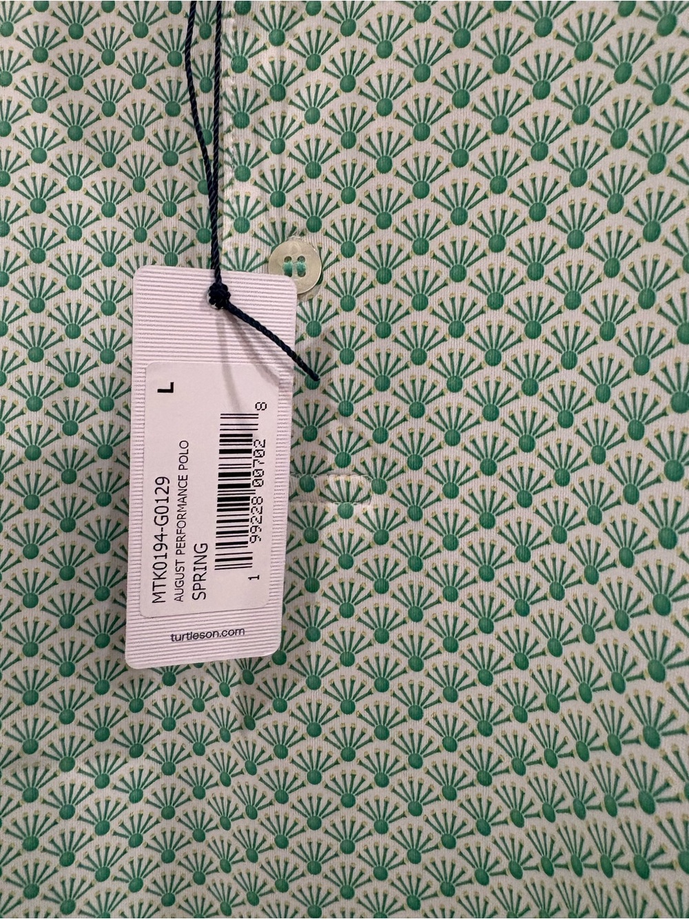Turtleson Men's performance Mint Polo Shirt - Picture 8 of 8